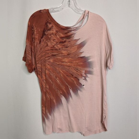 Moon & Skye Buckle Hand Dyed Raw Edge Top NWT - Picture 4 of 8